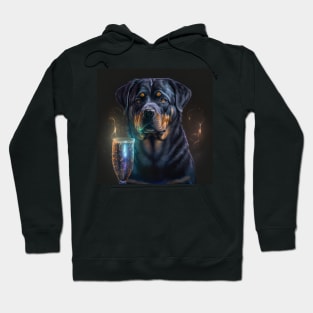 Rottweiler Enjoys A Drink Hoodie